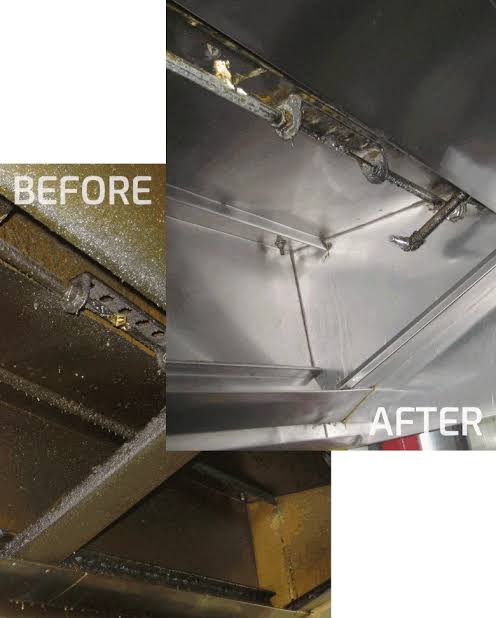 Professional kitchen hood cleaning before and after by AA Cleaning Solutions in Halifax and Moncton
